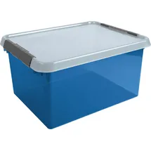 SUNWARE Aufbewahrungsbox mit Deckel Comfort Line 36 L blau transparent