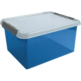 SUNWARE Aufbewahrungsbox mit Deckel Comfort Line 36 L blau transparent