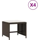 vidaXL Gartenhocker mit Kissen 41 x 41 x 36 cm beige 4 St.