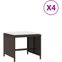 vidaXL Gartenhocker mit Kissen 41 x 41 x 36 cm beige 4 St.
