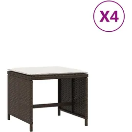 vidaXL Gartenhocker mit Kissen 41 x 41 x 36 cm beige 4 St.