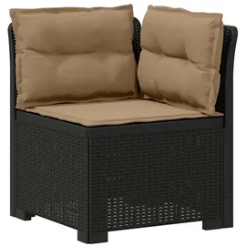 vidaXL 1-Sitzer Garten-Sofa mit Kissen Rattan-Look PP Anthrazit