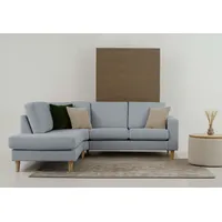 Ecksofa ANDAS "Tvinno", grau (gray), B:230cm H:87cm T:218cm, 100% polyester, Sofas, im skandinavischen Stil, L-Form, mit Massivholzfüßen, Breite 230 cm