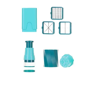 Genius Nicer Dicer Minis Gemüseschneider manuell Kombi-Set 13tlg., Gemüse Obst Zerkleiner, Spiralschneider Würfelschneider für Tomaten Gurken Zwiebel, Küchenhelfer für schnelle kreative Mahlzeiten