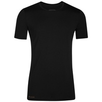 Kaipara - Merino Sportswear Rundhalsshirt Merino Shirt Herren Kurzarm Slimfit 200 (1-tlg) aus reiner Merinowolle Made in Germany schwarz