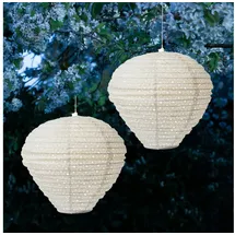 MARELIDA Lampion Solar D: 30cm 2er Set weiß
