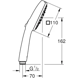 Grohe Vitalio Comfort 110 Handbrause 3 Strahlarten, chrom