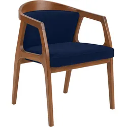 Nova | Bistro Holz Stuhl | Samt | Blau