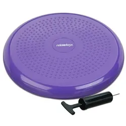 relaxdays Balance Kissen 33 cm mit Luftpumpe lila