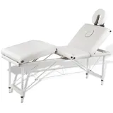 vidaXL Massagetisch mit Aluminiumrahmen, faltbar 4 Zonen Creme-Weiß