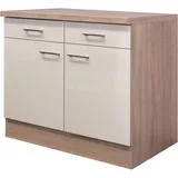 Flex-Well Exclusiv Unterschrank Orlando 100 cm Kaschmir Glanz-Sonoma Eiche