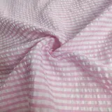 Vayliro Seersucker Karierter Stoff Meterware,1m x 145cm Seersucker Stoff Bekleidungsstoff Stoffe zum Nähen Kleiderstoff für DIY Basteln Hemden Kleidungsdekorationen Heimdekoration,Rosa A