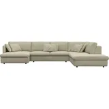 flexlux Wohnlandschaft Polyester U-Form 3-Sitzer Beige