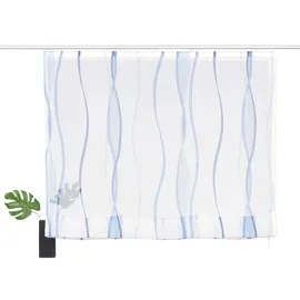 OTTO home Raffrollo OTTO HOME "Dimona" Gr. 2, weiß (weiß, blau), B:60cm H:140cm, Voile, Obermaterial: 100% Polyester, Raffrollos, Transparent, Voile, Polyester, Wellen
