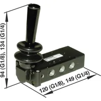 NORGREN Mechanischbetätigtes Pneumatik-Ventil X3347802 Gehäusematerial Aluminium 1St.