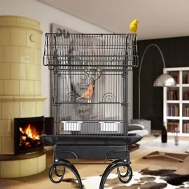 Relaxdays Vogelkäfig Mit Ständer 146,5 x 55 x 50 cm schwarz
