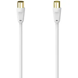 HAMA Antennen-Kabel, Koax-Stecker - Koax-Kupplung, vergoldet, 1,5 m, 100 dB