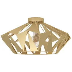 EGLO Deckenleuchte "CARLTON", gold (goldfarben), Ø 47,00cm H: 23,50cm, Lampen, Deckenleuchte im Retro Design, Vintage Wohnzimmerlampe, Metall in Gold