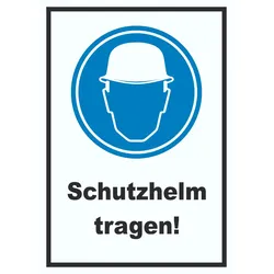 Schutzhelm tragen Schild A6 (105x148mm)