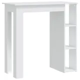 vidaXL Bartisch mit Regal 102 x 50 x 103,5 cm Weiß