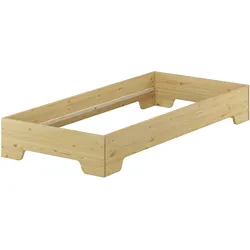 Erst-Holz Robustes Bettgestell in kompakter Form 80x190 Massivholz Kiefer 60.56-08-190oR
