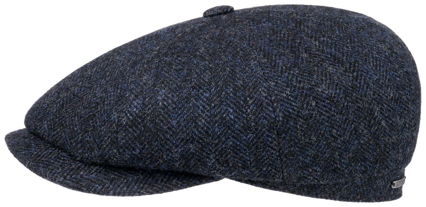 Stetson Schiebermütze Hatteras 100% Wolle mit Fischgrät-Muster blau 56/M