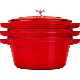 Staub Cocotte Kochtopfset 3-tlg. kirsch-rot