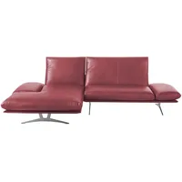 KOINOR Ecksofa Echtleder Francis , rot , Maße (cm): B: 284 H: 93 T: 159.0