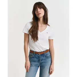 GANT Reg Shield Kurzarm-T-Shirt Mit V-ausschnitt White XS