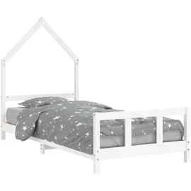 vidaXL Kinderbett Weiß 90 x 200 cm Kiefer massiv weiß