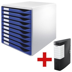 Leitz Schubladenbox »Formular-Set 5281« inkl. Ordner »180° Solid 1112« blau, 28.5x29x35.5 cm
