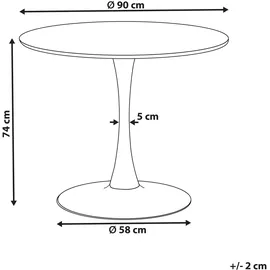 Beliani Esstisch Boca Marmor Optik 90 cm 90 cm