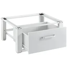 [en.casa] Waschmaschinen-Sockel mit Schublade, Weiß, Max. 150 kg