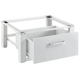 [en.casa] Waschmaschinen-Sockel mit Schublade, Weiß, Max. 150 kg