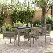 vidaXL Garten Essgruppe 5-tlg. Grau