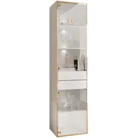 Lookway Vitrine AURORA Weiß hochglanz mit LED-Beleuchtung, Stehend, -