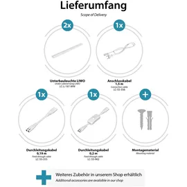 ledscom.de LED Unterbau-Leuchte LIWO 91cm, schwenkbar, mit Schalter, 27,9586W, je 1444lm, warmweiß, 2er Set