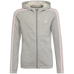 adidas nachhaltige Sport-Jacke für Mädchen mit Kapuze Alltags-Jacke mit Baumwollanteil Fitness-Jacke HM8752 Grau/Rosa - 140