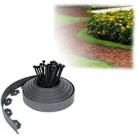 HENGMEI Rasenkante Kunststoff 20m Flexible Beetumrandung Wurzelsperre System Beeteinfassung blumenbeet Umrandung mit 60 Befestigungsnägeln, Grau