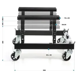 Wiltec Hebebühne Aluminium schwarz 680 kg