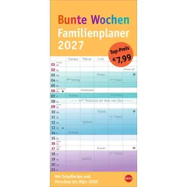 Heye Bunte Wochen Familienplaner 2027 Weiß