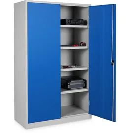 Ceha Stahl- und Flügeltürenschrank 120 x 60 cm enzianblau