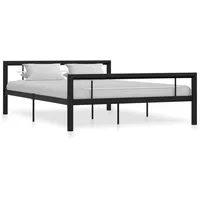 vidaXL Bettgestell 120 x 200 cm Schwarz/Weiß