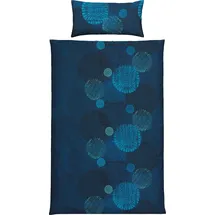 REDBEST Renforcé Kreise Blau 135 x 200 cm + 40 x 80 cm