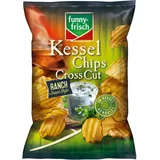 Funny-Frisch Knabberei, funny frisch Kessel Chips Cross Cut Ranch glutenfrei vegetarisch 120g