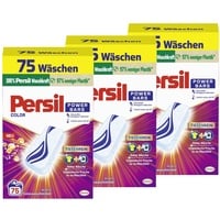 Persil Power Bars Color Waschmittel (3 x 75 Waschladungen), vordosiertes Buntwaschmittel mit biologisch abbaubarem Schutzfilm, für reine Wäsche & hygienische Frische für die Maschine