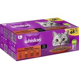 Whiskas 1+ Adult Frischebeutel Klassische Auswahl in Sauce Katzenfutter nass