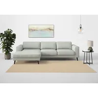 Ecksofa TRENDMANUFAKTUR "Lumber Jack, elegantes Designsofa, L-Form" Sofas Gr. B/H/T: 280cm x 85cm x 167cm, Struktur, Recamiere links-Bettfunktion rechts, mit Bettfunktion-mit Bettkasten, weiß (silber) wahlweise mit Bettfunktion u. Bettkasten