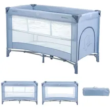 KIKKABOO Reisebett, Laufstall So Gifted 2 Ebenen Matratze, Tragetasche, Öffnung blau alt