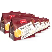 Melitta BellaCrema Intenso gemahlener Röstkaffee in Kaffee-Pads 10 x 16 Pads, Kaffeepads für Pad-Maschine, kräftige Röstung, geröstet in Deutschland, Stärke 4, im Tray